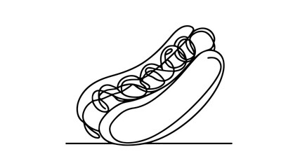 hot dog line art drawing