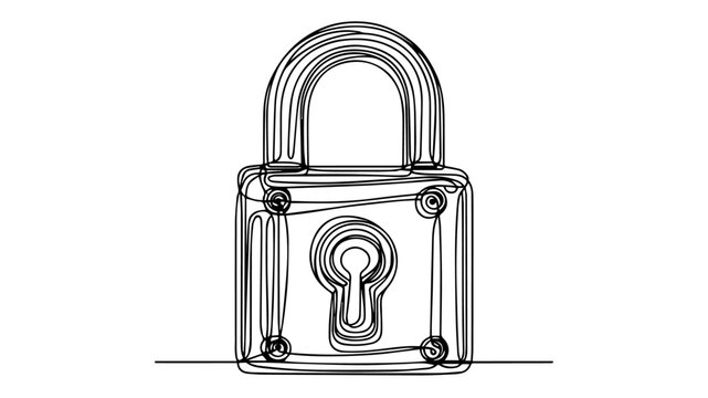 recommend clip art: lock line art vector illustration