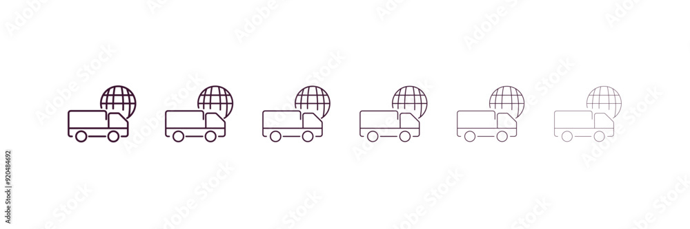Poster logistic outline icon. linear vector from business concept. 6 different line style logistic icon inc