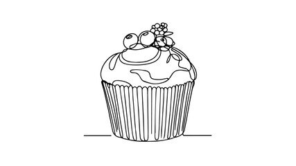 Muffin line art drawing