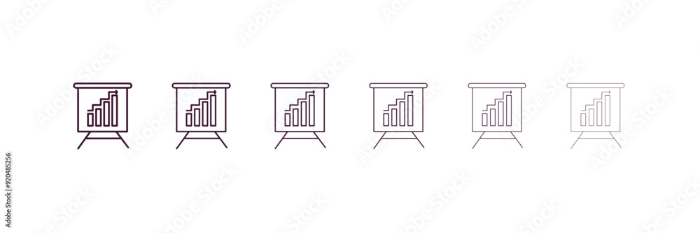 Poster graphic panel outline icon. linear vector from business concept. 6 different line style graphic pane