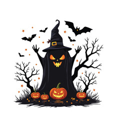 PrintHalloween Vector Design, jack o Lantern, Skull Illustration,