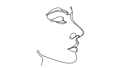 side profile of a human face line art drawing