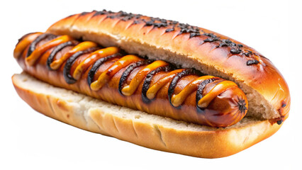 hot dog with mustard and ketchup