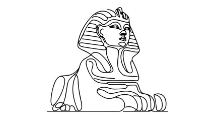 Sphinx line art drawing
