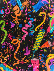 Obraz premium New Year and Christmas graphic advertising background