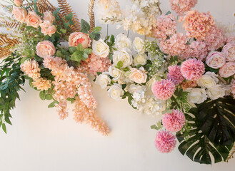 colorful roses on white background