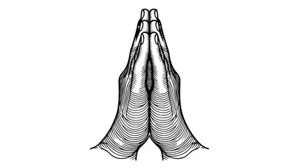 Two hands pressed together in a namaste gesture vector