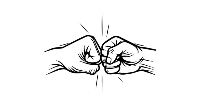 Two fists meeting for a fist bump