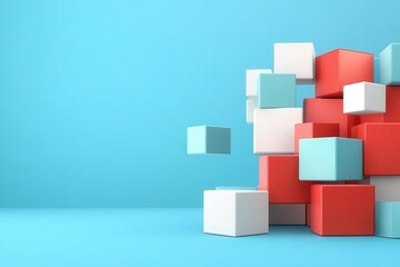 Abstract blocks in dynamic motion, illustrating the flow of productive energy, momentum and action