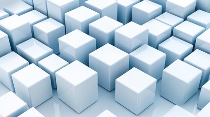 Obraz premium Abstract cubes with shifting perspectives, exploring new angles to overcome productivity blocks, adaptive thinking