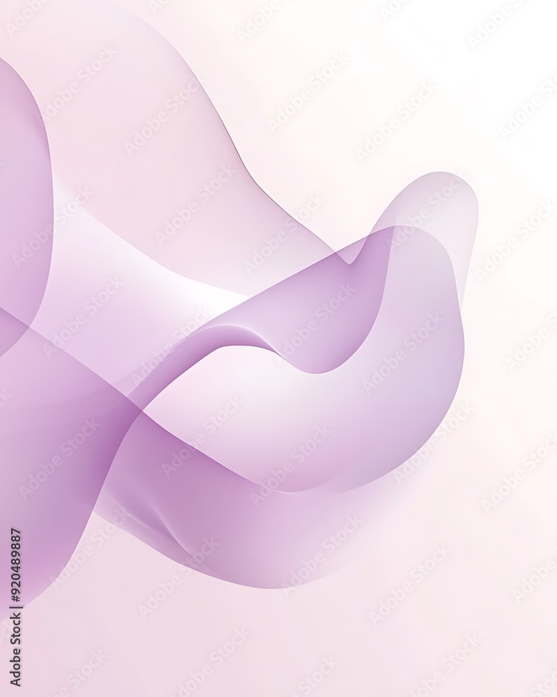Poster soft lilac gradient with abstract white shape background