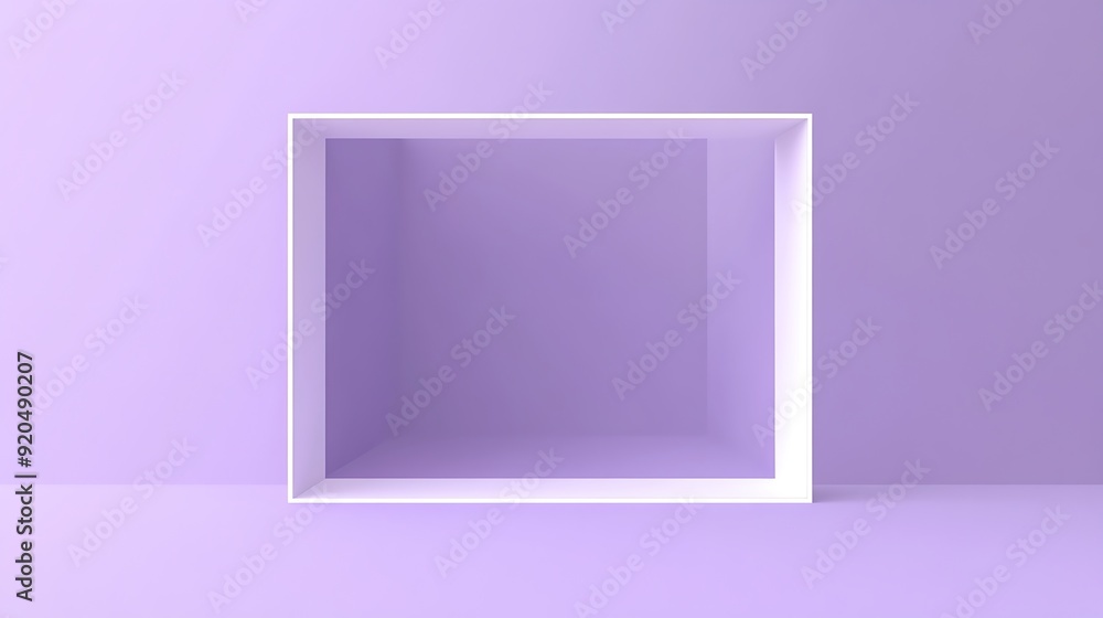 Aufkleber minimalist lilac background with centered white rectangle