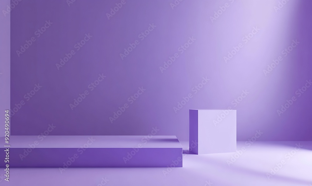 Poster lilac background with subtle shaded small square illustration