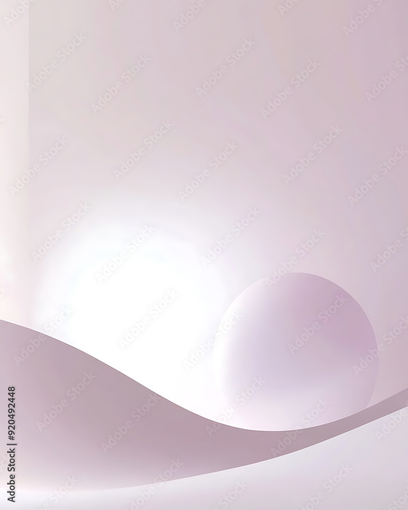 Poster soft lilac gradient with elegant white abstract shape background