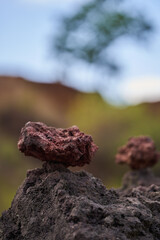 Rocks from an extinct volcano