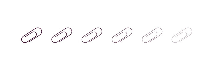 Obraz premium paperclip outline icon. Linear vector from education concept. 6 different line style paperclip icon included thin, light, regular, medium, bold, black