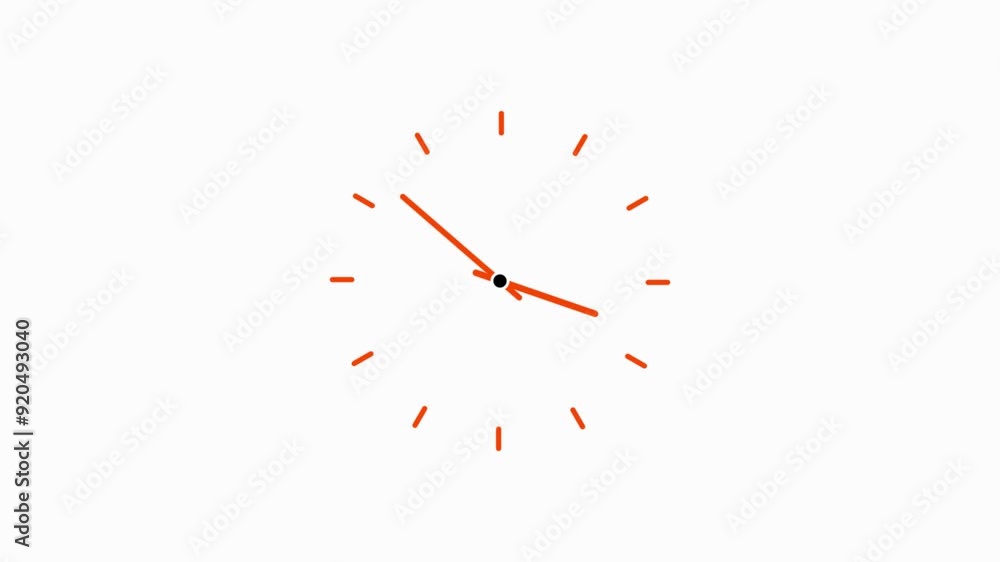 Poster simple clock icon, wall clock, clock icon animation.