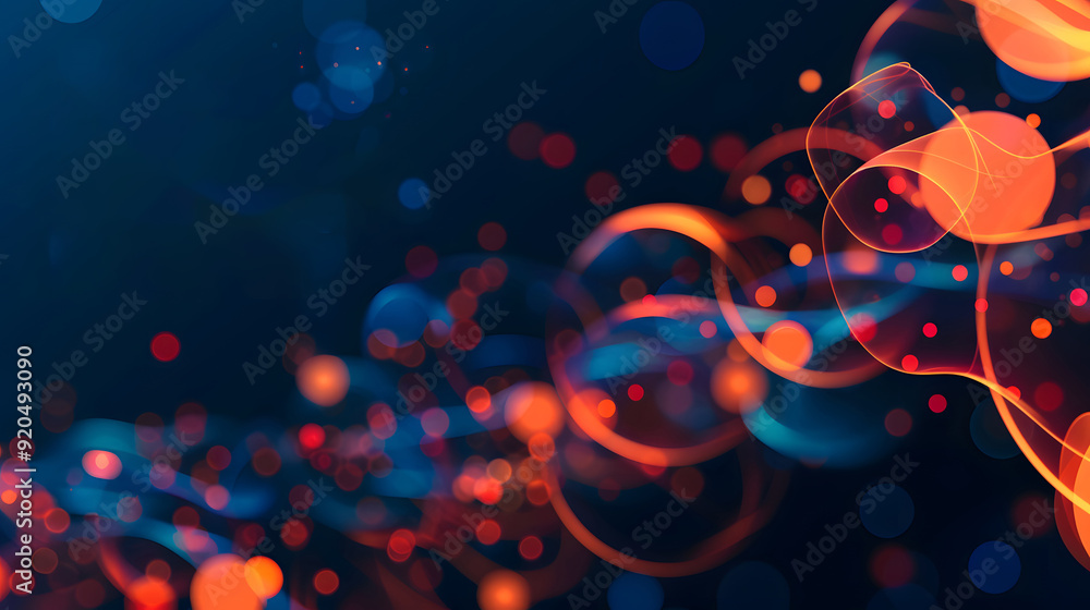 Poster abstract technology background with geometric circles and dots, simple vector illustration of abstra