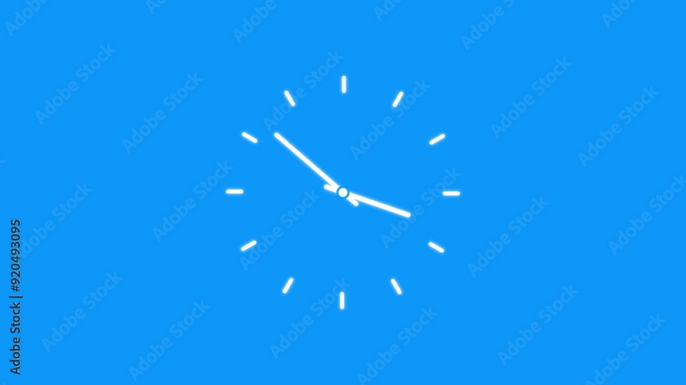 Poster simple clock icon, wall clock, clock icon animation.