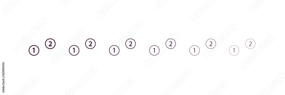 Poster numbers outline icon. linear vector from education concept. 6 different line style numbers icon incl