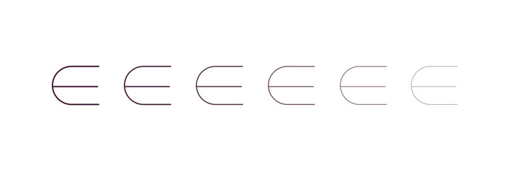 is an element of symbol outline icon. Linear vector from education concept. 6 different line style is an element of symbol icon included thin, light, regular, medium, bold, black