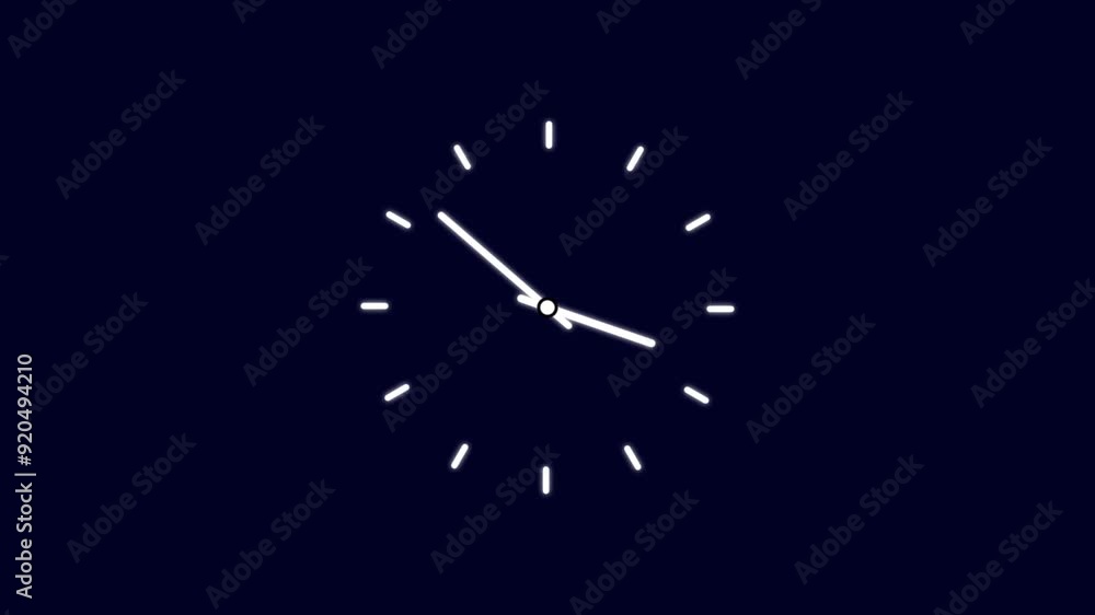 Poster simple clock icon, wall clock, clock icon animation.