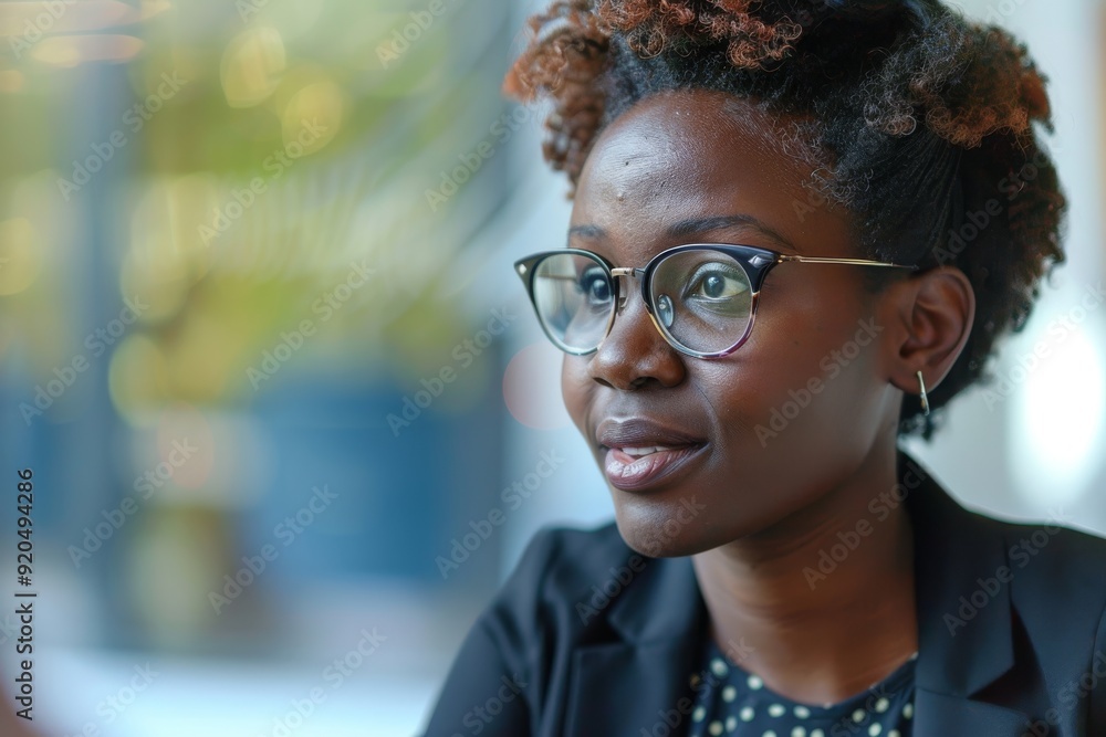 Poster friendly customer service representative addressing a customer's concerns with bokeh effect, ai gene
