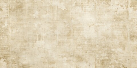 Fototapeta premium Distressed, light beige, textured pattern of old newspaper background with blank grunge paper texture, ideal for vintage-inspired wallpaper, art, and design projects.
