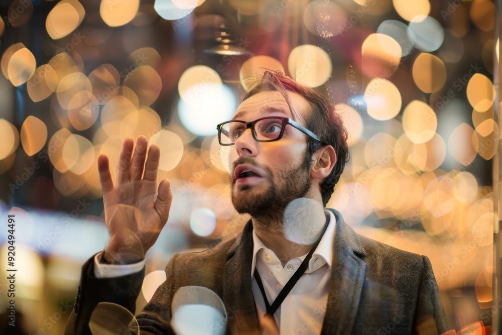 Aufkleber friendly customer service representative addressing a customer's concerns with bokeh effect, ai gene