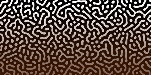 Abstract Turing organic wallpaper with background. Turing reaction diffusion monochrome seamless pattern with chaotic motion. Natural seamless line pattern. Linear design with biological shapes.