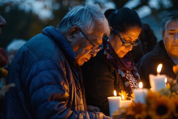 Fototapeta premium Families mourning the loss of loved ones --ar 3:2 Job ID: 21f496f7-9274-4174-a689-4698cc0d4985