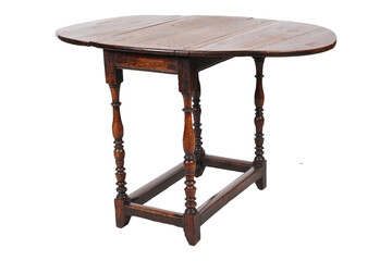 old chair isolated on white, Vintage Oak Barleytwist Gateleg Table