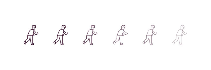 disappointed human outline icon. Linear vector from feelings concept. 6 different line style disappointed human icon included thin, light, regular, medium, bold, black