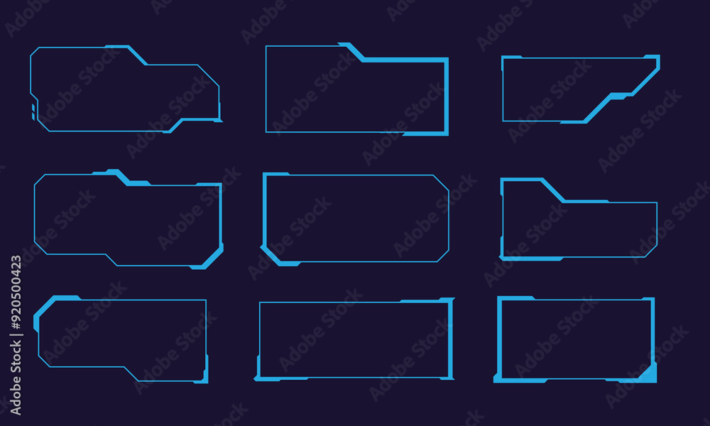 Poster abstract sci fi frame template layout design concept background. vector illustration