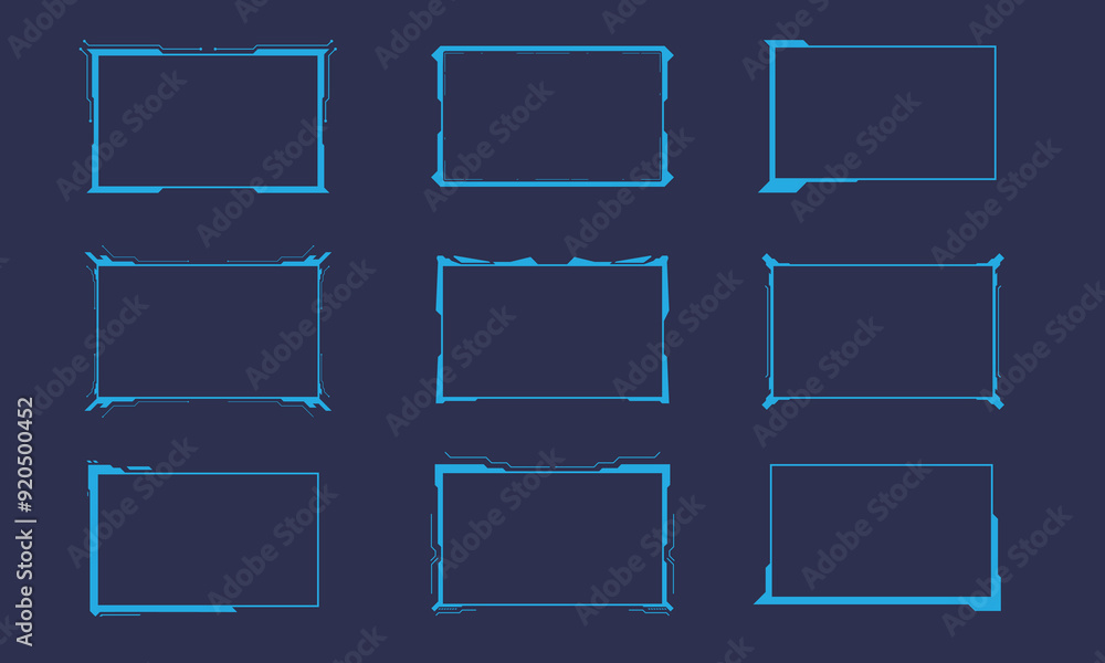 Poster abstract sci fi frame template layout design concept background. vector illustration