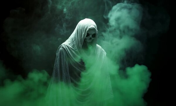 Scary ghost on dark background