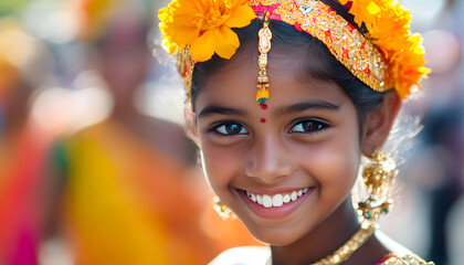 The beauty smiled and felt happy