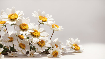 This is a picture of two white flowers with yellow centers and green leaves.