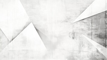  white background with grunge, abstract triangles and lines, monochrome abstract design, layered geometric background, modern grunge textured design, abstract gray and white pattern,