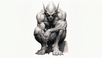 demon tattoo tattoo pictures, in the style of noir comic art, dynamic pose, 