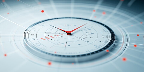 Fototapeta premium Timed occurrence, synchronicity and clock face and time. 