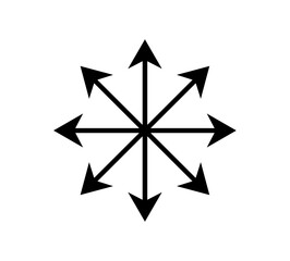 Chaos star symbol. Arrows, eight-pointed radial symmetry.