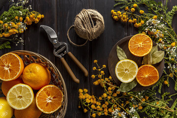 Beautiful oranges in various forms generative ai illustration	