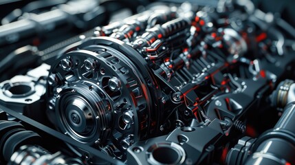 Fototapeta premium Close-Up of a Powerful Engine