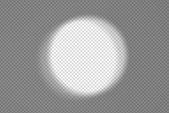 Shadow overlay spotlight effect isolated on a transparent background.