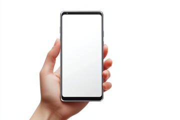 Blank Smartphone Mockup on Hand created with Generative AI