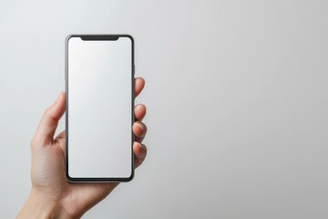 Blank Smartphone Mockup on Hand created with Generative AI