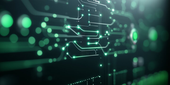 Advanced electronics. Futuristic circuit design and structure of high tech communication.