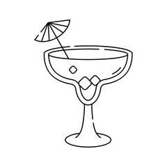 Evening relaxation, refreshing cocktail vector design in modern style